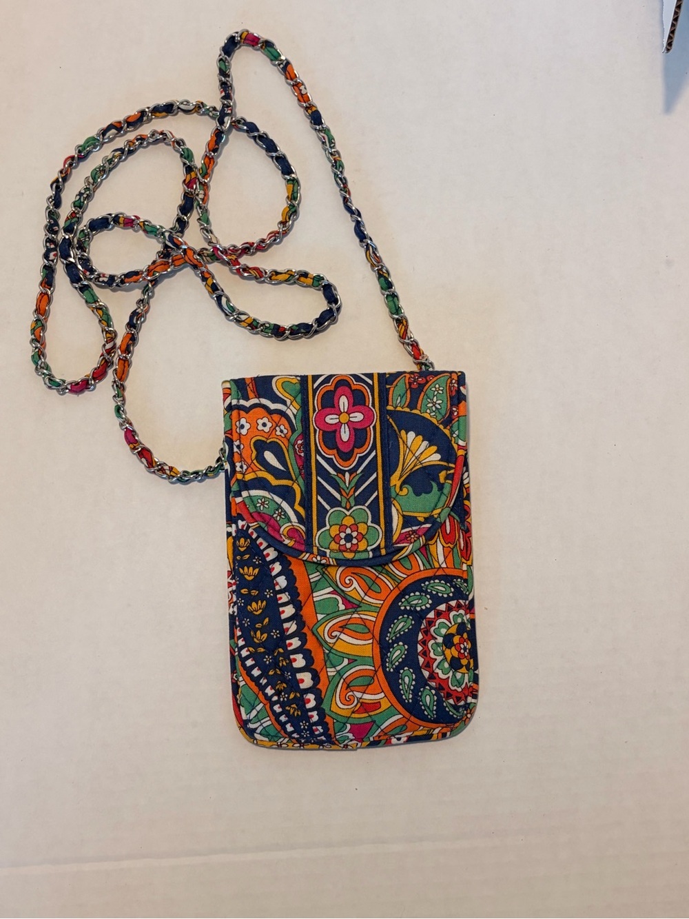 Vera Bradley Navy Multicolor Paisley Crossbody Phone Pouch